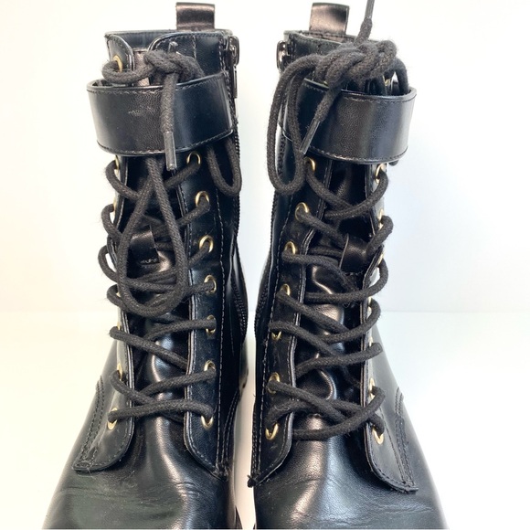 Juicy Couture Combat Boots Oodles Black Faux Leather Lace Up Grunge Y2K - Picture 4 of 9